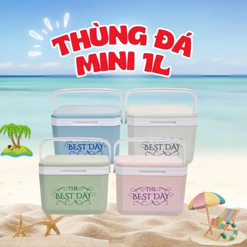 Thùng đựng trà sữa, thùng đá, đồ ăn nhà bếp mini 1L The Best Day hot trend [BH: NONE]