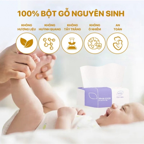 1 GÓI Khăn khô, khăn giấy ăn rút Topgia 4 lớp 300 tờ siêu dai [BH: NONE]