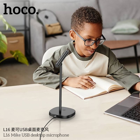 Micro thu âm, livestream HOCO L16 Mike Usb-C để bàn (desktop) chính hãng [BH 1 năm]