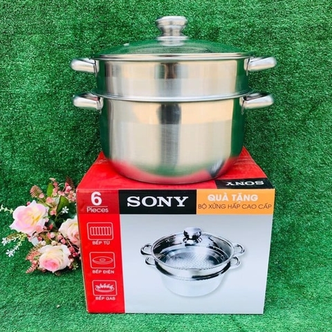 Bộ quà tặng Nồi hấp 2 tầng Sony size 26cm cao cấp [BH: NONE]