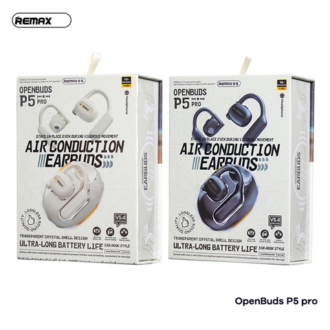 Tai nghe bluetooth Remax OpenBuds P5 PRO V5.3 kiểu dáng airpods chính hãng [BH: 1 năm]