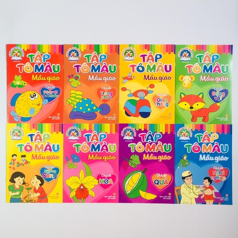 Set combo 8 quyển sách tập tô màu Song Ngữ (Anh- Việt) cho bé [BH: NONE]