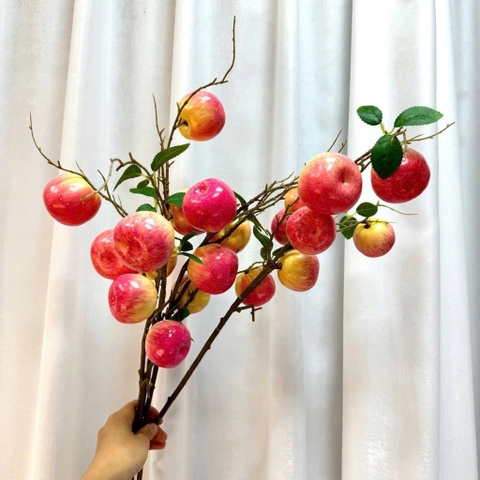 1 Cành táo nhựa xốp 5 quả trang trí Tết, decor [BH: NONE]
