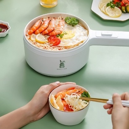 Nồi mini Runbaisen 4in1 đa năng chiên/ xào/ hấp/ nấu có tay cầm dài tiện lợi [BH: 1 Tuần] 1l1d8