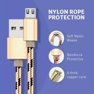 Cáp sạc dây dù Samsung Micro (usb ra micro) chống gãy đứt dài 1m (không hộp) [BH: 1 tháng]