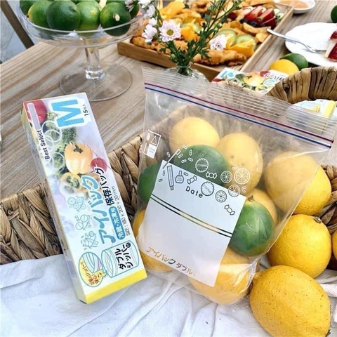 Combo 2 Hộp Túi Zip 2 size S M Đựng Thực Phẩm Nhật Bản Cho Nhà Bếp, Tủ Lạnh [BH: NONE] 1l9d11