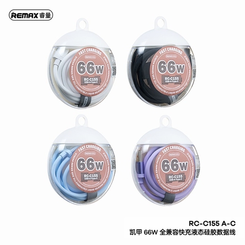 Cáp sạc nhanh 66w Remax RC-C155 Usb ra Type c dài 1.2m chính hãng [BH: 1 NĂM]