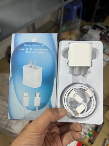 Bộ sạc nhanh 35w iPhone 15 zin linh kiện G59 (cáp dây dù 2 đầu Type-c, cóc 1 cổng typec) [BH 6 tháng]
