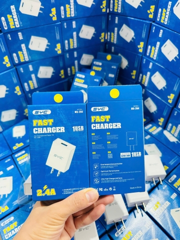 Cóc sạc nhanh 2.4A SYC MS-204 1 cổng Usb chính hãng [BH: 1 NĂM]