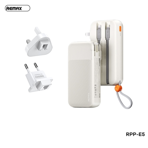 Pin sạc nhanh 22.5w REMAX RPP-E5 10.000mAh dự phòng chính hãng kèm cáp liền pin, ghim sạc ổ điện [BH 1 năm]