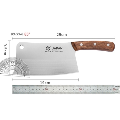 Dao chặt xương, dao chặt gà làm bếp Nhật SK5 độ cong 85 độ [BH: NONE]