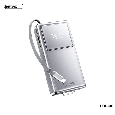 Pin sạc nhanh 45w REMAX FCP-30 20.000mAh dự phòng kèm cáp liền pin chính hãng [BH 1 năm]