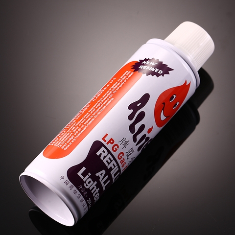 Chai bình gas trắng / vàng bơm hột quẹt mini