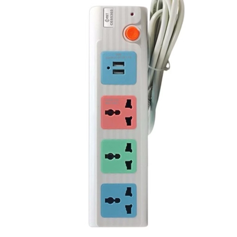 Ổ cắm điện CM5303 gồm 3 lỗ cắm 3 chấu và 2 cổng Usb 5V 2.1A [BH: 1 Tháng]