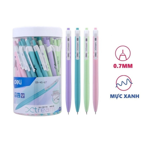 Hộp 50 bút bi mực xanh DL3336 ngòi 0.7mm [BH: None] 1l1