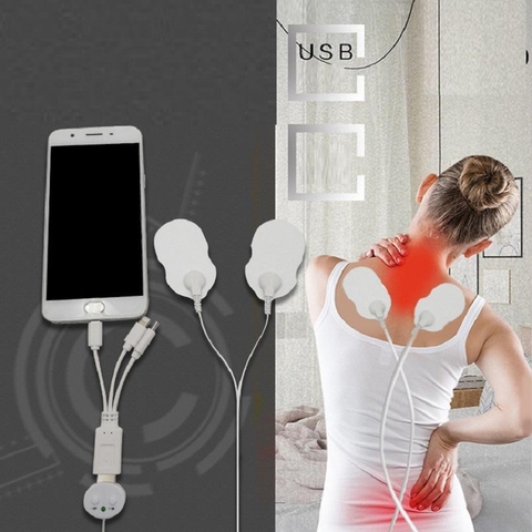 Máy massage trị liệu mini có đầu cho điện thoại (KHÔNG CÓ ĐẦU USB)- Máy mát xa thư giãn giảm mệt mỏi cho cơ thể gắn vào điện thoại [BH 1 tuần] / pktn sale