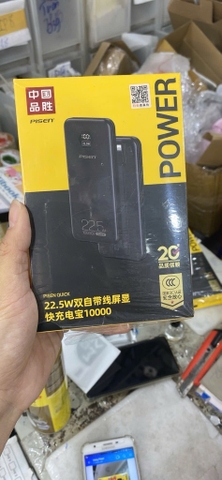 Pin sạc nhanh 22.5W Pisen D-055, 10,000mAh có màn hình hiển thị % pin [BH: 1 NĂM]