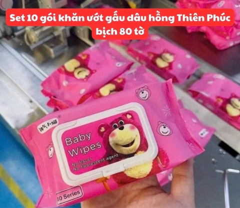 Combo 10 gói khăn ướt gấu Losto (1 gói 80 tờ) [BH: None] 1l1