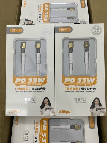 Cáp sạc nhanh PD 33W BYZ X96Pd c-l (type C ra iphone Lightning) Dây silicon chính hãng [BH: 12 THÁNG]