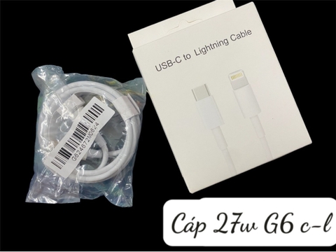 Cáp sạc nhanh 20w iPhone 11 12 13 14 Pro Max G6 dây bọc lưới thép chuẩn dòng 27w zin 1:1 Type C ra iPhone Lightning fullbox [BH 1 năm]