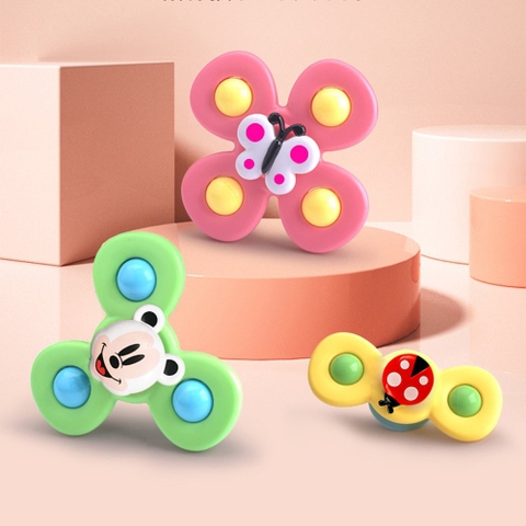 Bộ đồ chơi 3 chong chóng gắn tường, cửa kính hít chân không cho bé