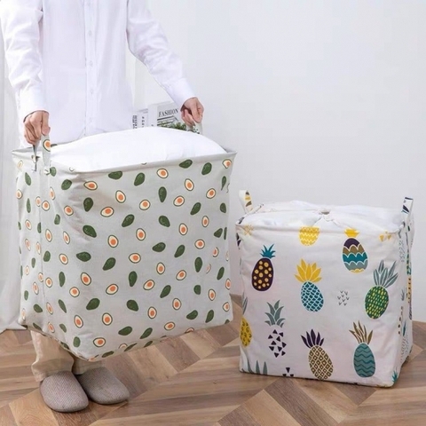 Túi giỏ vải vuông 100 lít cao cấp đựng quần áo Washday HOA VĂN- MẪU TÙY LÔ  [BH: NONE]