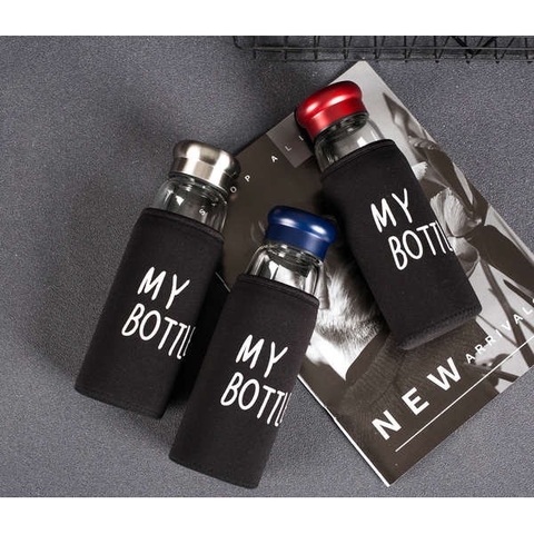 Bình đựng nước 550ml Thuỷ tinh My Bottle có túi bọc [BH: None]