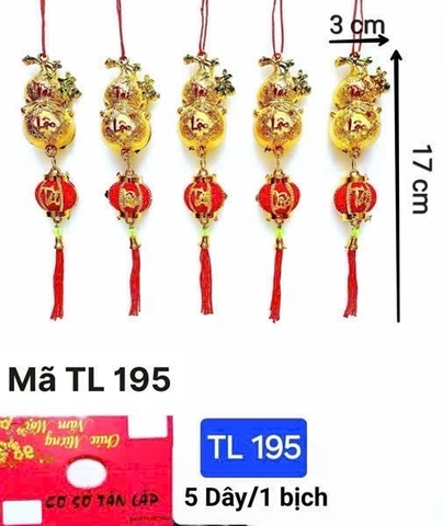 Combo 5 dây liễn quạt Hồ Lô vàng treo Tết