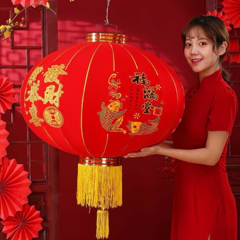 Lồng đèn trang trí Tết size 80cm chữ vàng [BH: NONE] 1l1a12