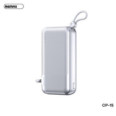 Pin sạc nhanh 22.5w REMAX CP-15 20.000mAh dự phòng kèm cáp liền pin, chấu ghim sạc ổ điện chính hãng QC3.0 PD [BH 1 năm]
