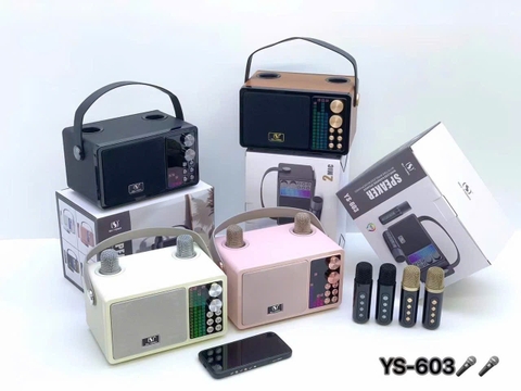 Loa bluetooth karaoke YOSD YS-603 kèm 2 micro không dây siêu đẹp cực hay xách tay chính hãng [BH 6 tháng]