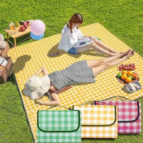 Thảm cắm trại, đi phượt, picnic phong cách INS (1.5m x 2m) bạt chống thấm nước có quai xách xếp gọn