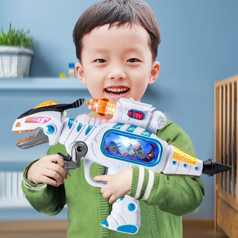 Robot khủng long cầm tay có đèn và nhạc cho bé [BH: None]