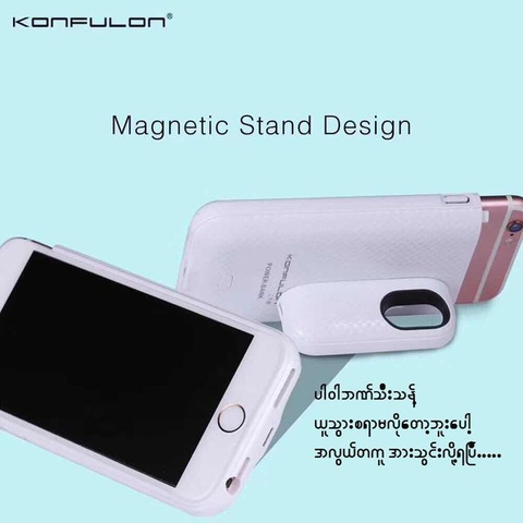 Pin sạc dự phòng kiêm ốp lưng iPhone 7 8 Konfulon 3.300mAh Magic Clip chính hãng [BH 3 tháng] xc23 / pktn sale