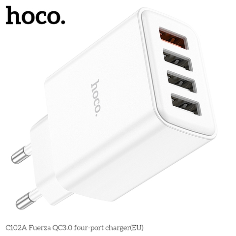 Cóc sạc nhanh 28.5w Hoco C102A đa năng 4 cổng usb QC3.0 chính hãng [BH 1 năm]
