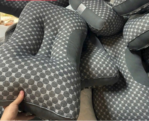 Gối nằm Spa, gối CTH XÁM NÂU hỗ trợ giấc ngủ, giảm đau cổ vai gáy [BH: None]