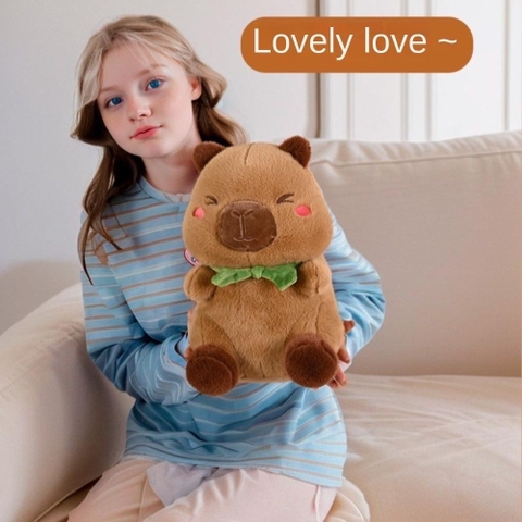 Thú nhồi bông- Capybara Ếch Bowtie size 40cm cho bé [BH: NONE] 1l1d8