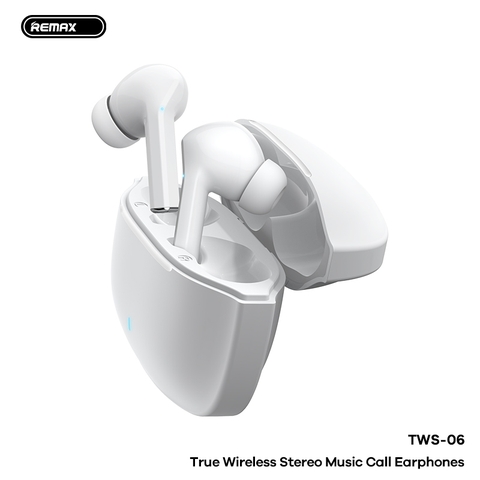 Tai nghe bluetooth REMAX TWS-06 mẫu airpods bluetooth v5.4 pin 35/250mAh chính hãng