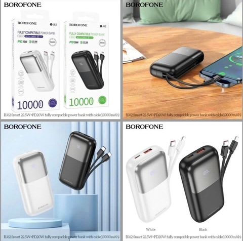 Pin sạc nhanh 22.5w BOROFONE BJ62 10.000mAh dự phòng PD QC3.0 chính hãng [BH 1 năm]