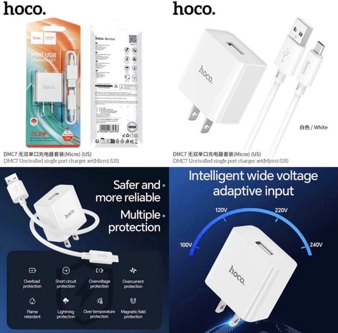Bộ sạc nhanh 10.5w micro HOCO DMC7 (usb ra samsung) chính hãng [BH 1 năm]