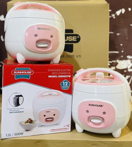 Nồi cơm điện 500w SUNHOUSE SH8217 1.2 lít hình heo siêu cưng [BH: 1 THÁNG]