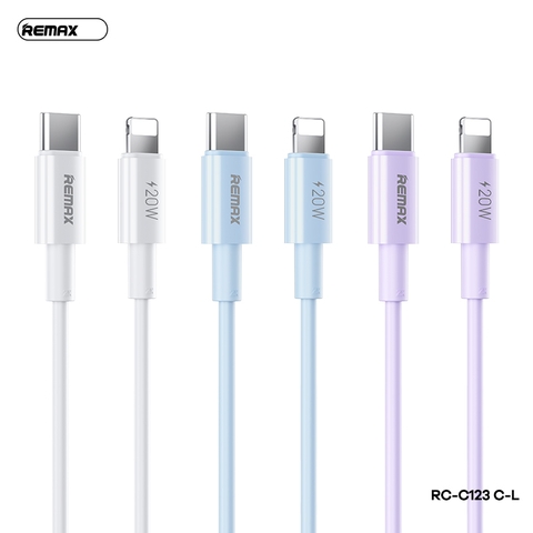 Cáp sạc nhanh 20w (2 mét) REMAX RC-C123 (c-l 2m) type c ra iphone lightning chính hãng [BH: 1 NĂM]