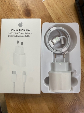 Bộ sạc nhanh 20w chân tròn hộp iPhone 14 Pro Max {Cóc A3447 EMC 3621, Cáp FTL936312TUA} cho iphone 11 12 13 trở lên [BH: 6 tháng]