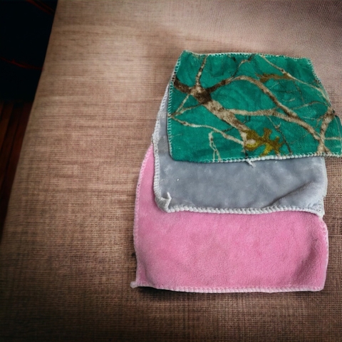 Khăn lau xe, lau kính, lau tay đa năng nhiều màu may viền siêu mềm size 22cm / pktn sale