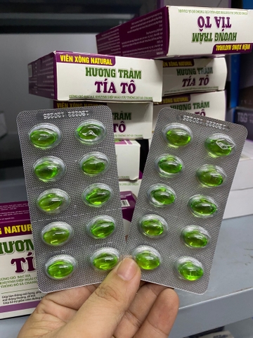 1 Hộp 2 vỉ x 10 viên xông Hương Tràm Tía Tô kháng khuẩn, kháng viêm, phòng bệnh và Covid