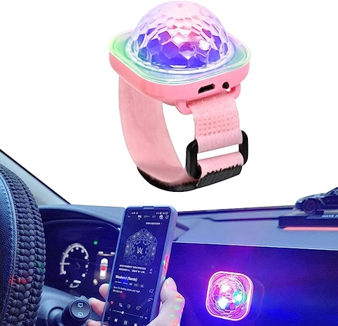 Đèn led vũ trường cảm ứng nhạc, pin sạc, có dây đeo kèm hít tường / kính kiếng xe hơi ô tô, trang trí, sinh nhật [BH: 1 TUẦN]