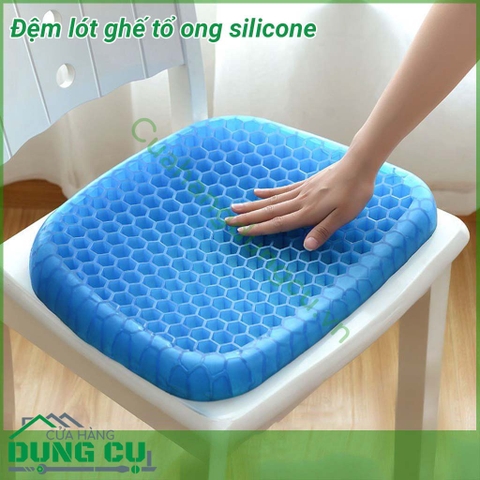 Đệm Lót Ghế Ngồi 3D Silicon Tổ Ong Kèm Túi Đen Full Box Thông Minh Nhật Bản Cho Xe Hơi / Văn Phòng