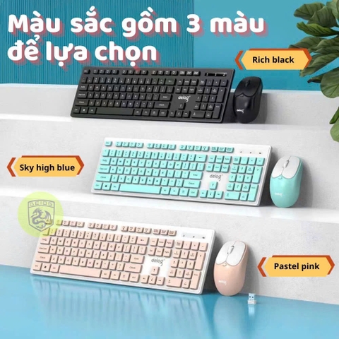 Combo bàn phím chuột không dây Dieog V68 (XANH/ HỒNG) chính hãng [BH: 1 NĂM]