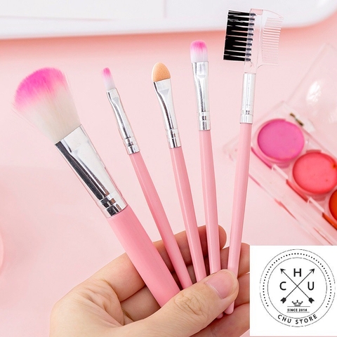 Bộ cọ trang điểm set 5 món mini tiện lợi bỏ túi