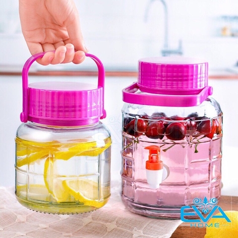 Bình thủy tinh ngâm RƯỢU, thực phẩm QX 3L (3000ml) nắp tím, bình dày [BH: NONE] 1l9a12